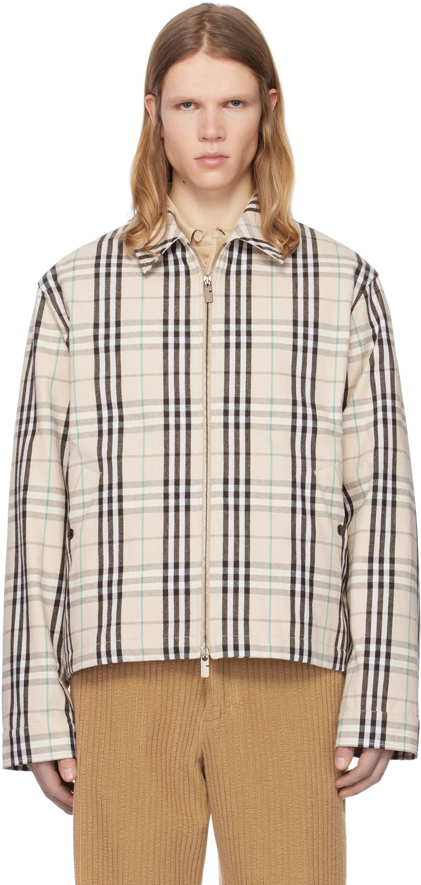 Takki Burberry Burberry Check Cotton Harrington Jacket Beige | 8101040