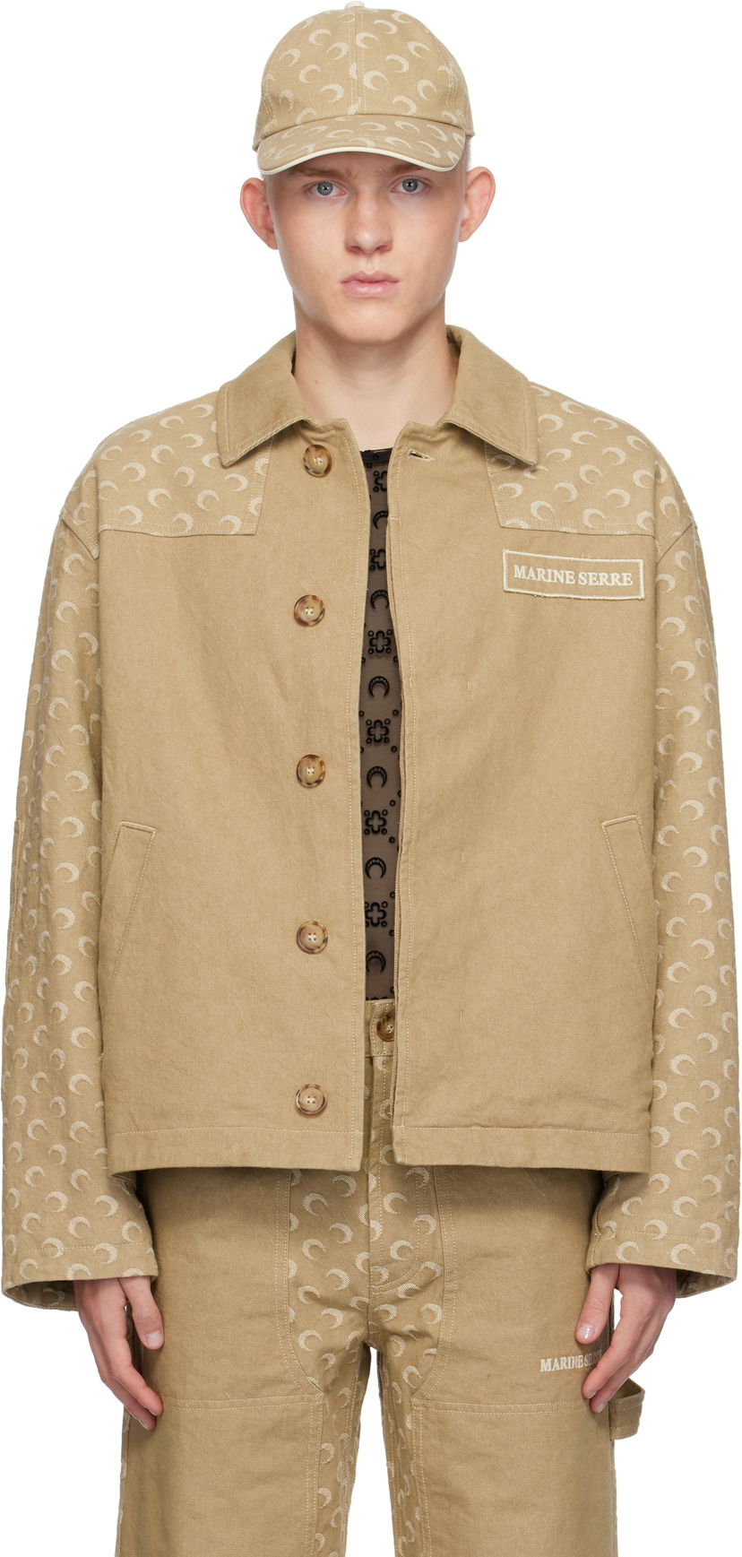 Takki Marine Serre Chore Twill Jacket Beige | MJA062A CWOV0036