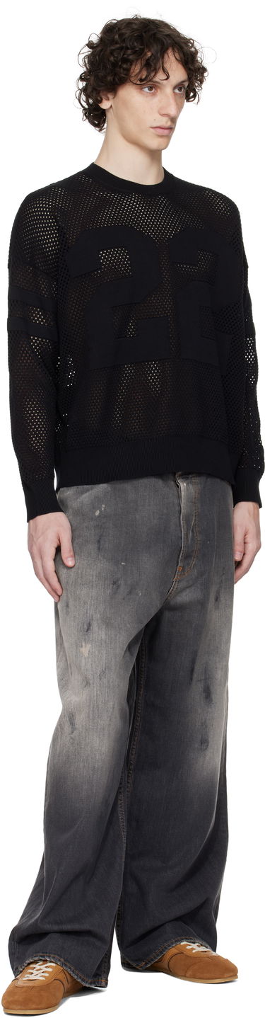 Villapaita AMIRI AMIRI '22' Mesh Crewneck Sweater Musta | AMKNCW1040, 3