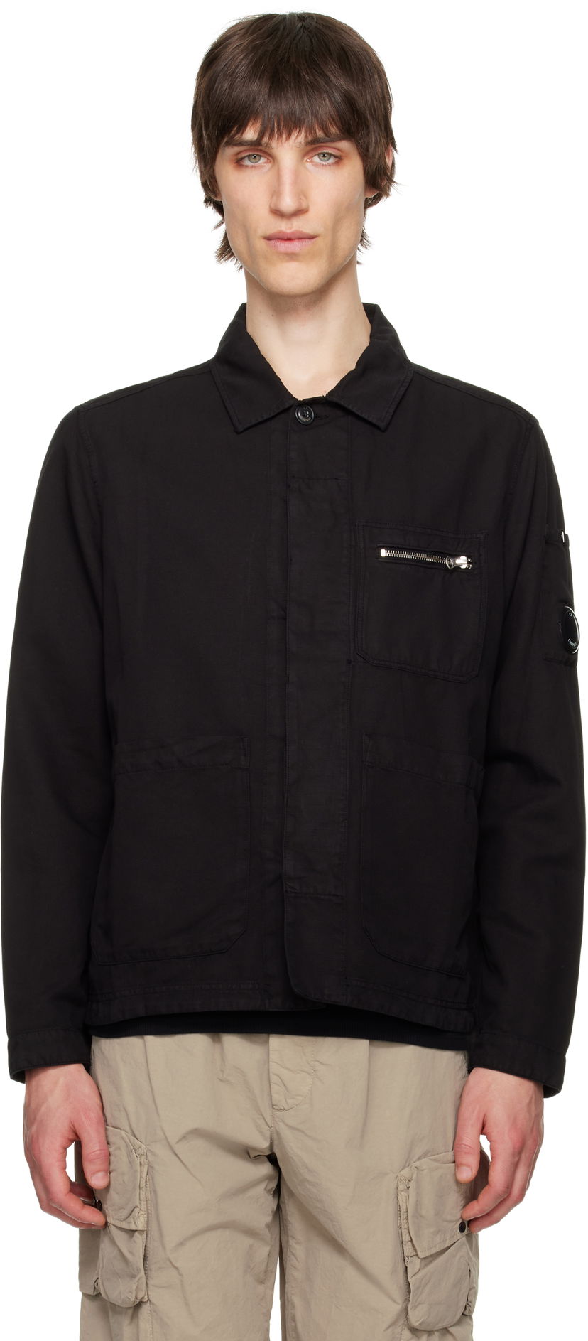 Takki C.P. Company C.P. Company Cotton Linen Overshirt Musta | 18CMOS200A-006273G