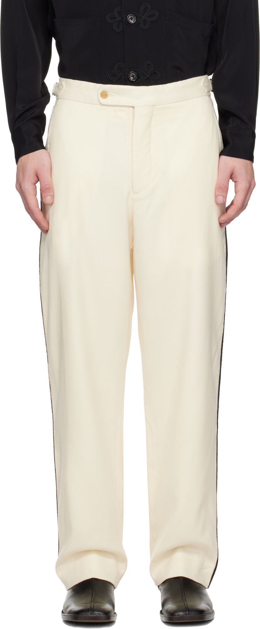 Housut Bode Beaded Player Trousers Valkoinen | MRF24BT028