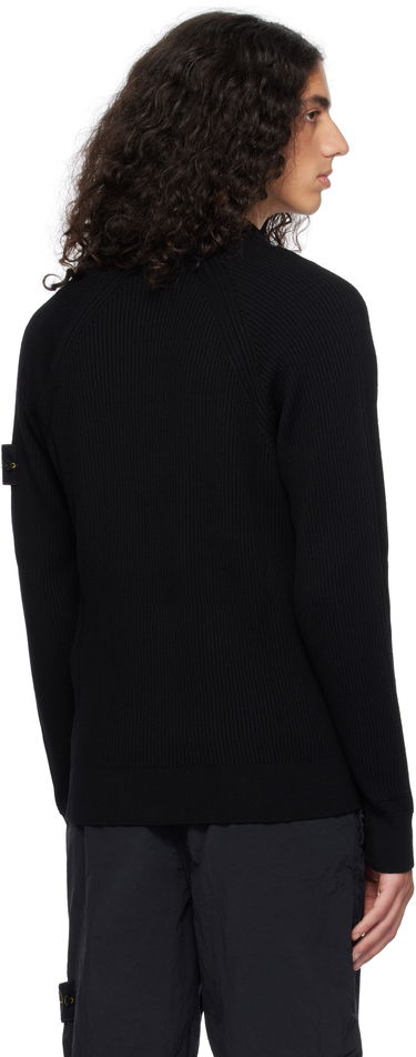 Villapaita Stone Island Full Rib RWS Wool Zip-Up Jacket Musta | 8115519C2, 2