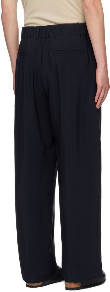 Housut Studio Nicholson Studio Nicholson Noam Pleated Trousers Tummansininen | NOAM SNM - 1186, 2