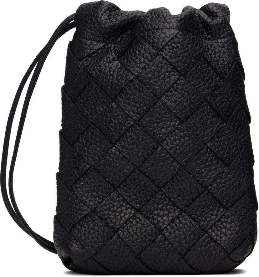Lompakko Bottega Veneta Bottega Veneta Vertical Woven Leather Pouch Musta | 838786V5I538803