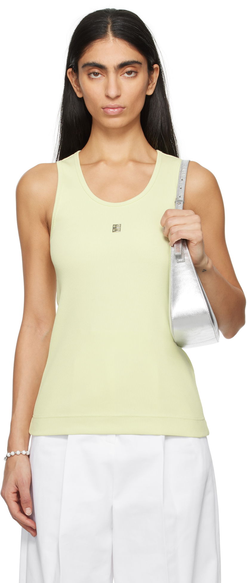 Tankkitoppi Givenchy Ribbed Tank Top Vihreä | BW70CH3YHY330
