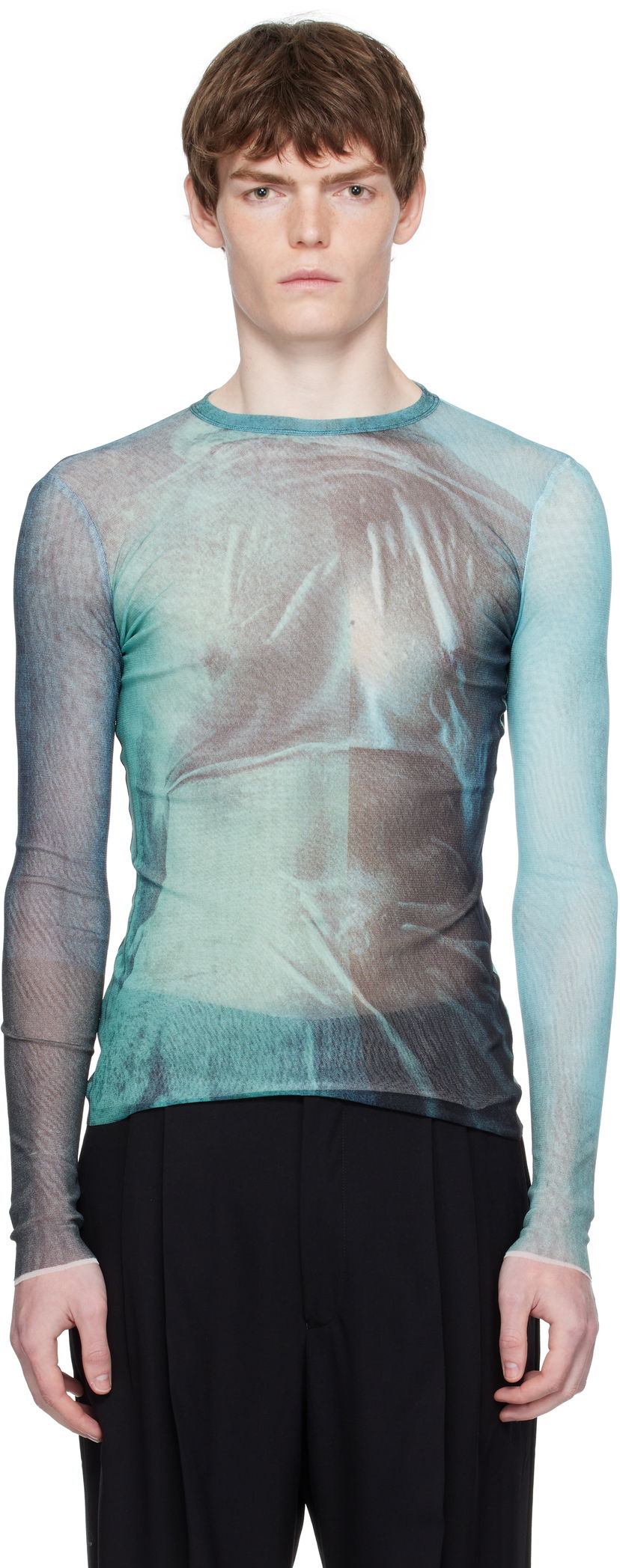 T-paita Jean Paul Gaultier Jean Paul Gaultier 'The Water' Long Sleeve Top Vihreä | 25/03-W-TO310-M004P-5557
