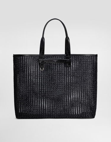 Kangaskassi Dolce & Gabbana Dolce & Gabbana Woven Mesh and Calfskin Shopper Musta | BM2453A9O948B956, 0