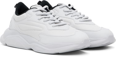 Vaatteet BOSS Hugo Gray Faux-Leather Sneakers Valkoinen | 50536960, 3