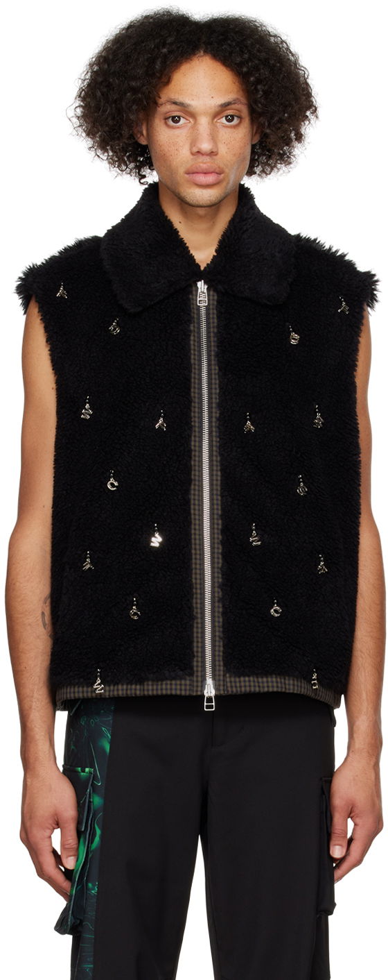 Liivi Feng Chen Wang Feng Chen Wang Embellished Faux-Fur Vest Musta | FUF14VS03B
