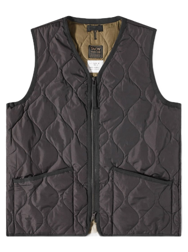 Liivi TAION Military Zip V-Neck Down Vest Musta | TAION-001ZML-1-BLK