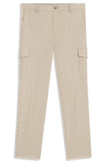 Cargo housut BOSS Tapered-fit trousers with cargo pockets Beige | 50549517