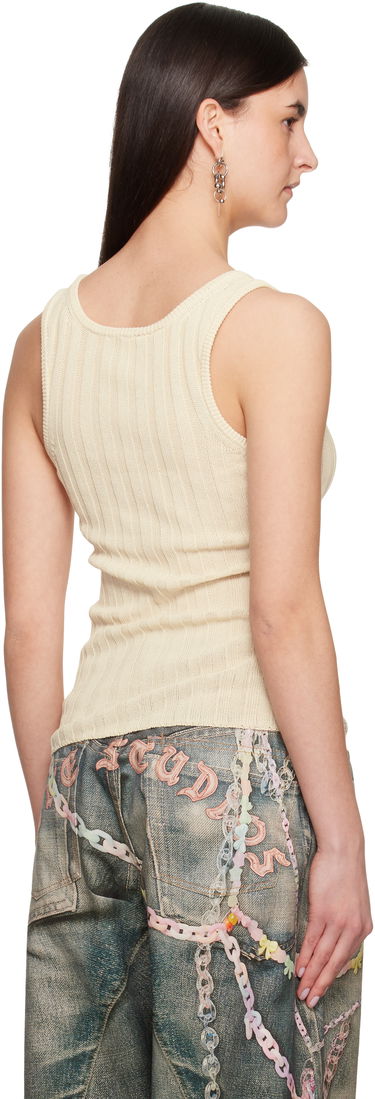 Tankkitoppi Acne Studios Acne Studios Open Cotton Tank Top Beige | A60565-, 2