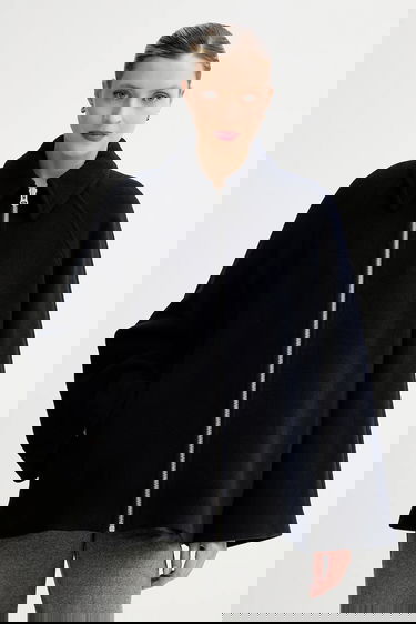 Takki Samsoe Samsoe ALMA Wool Cape Jacket Tummansininen | F23300184, 3