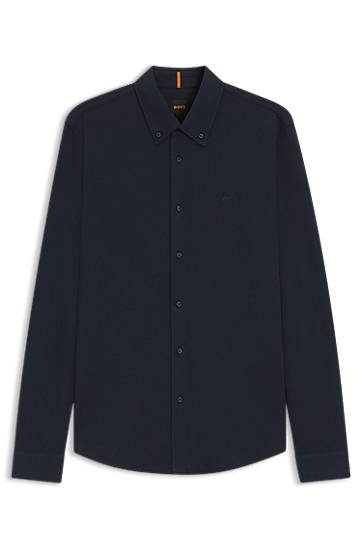 Paita BOSS Slim-Fit Cotton Jersey Shirt Tummansininen | 50543089