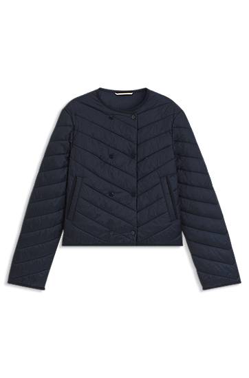 Puffer takki BOSS Water-Repellent Double-Breasted Quilted Jacket Tummansininen | 50543249