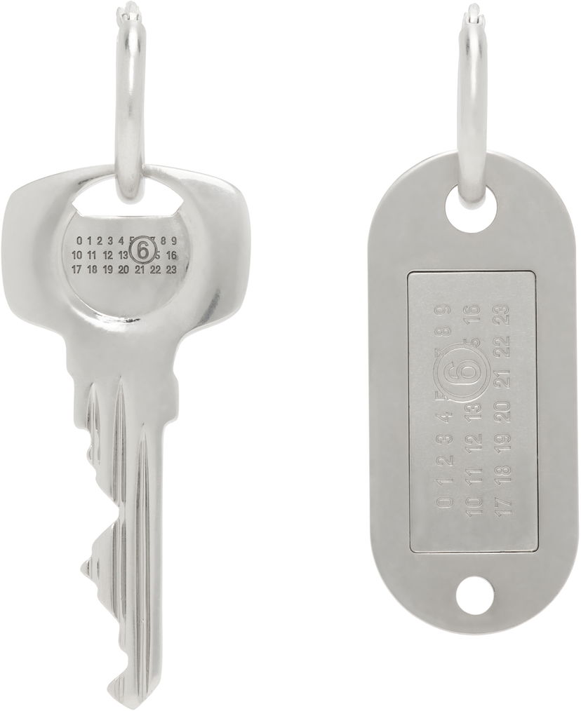 Avaimenperät Maison Margiela MM6 Maison Margiela Key and Number Tag Earrings Metallinen | SM6VG0090 P7210