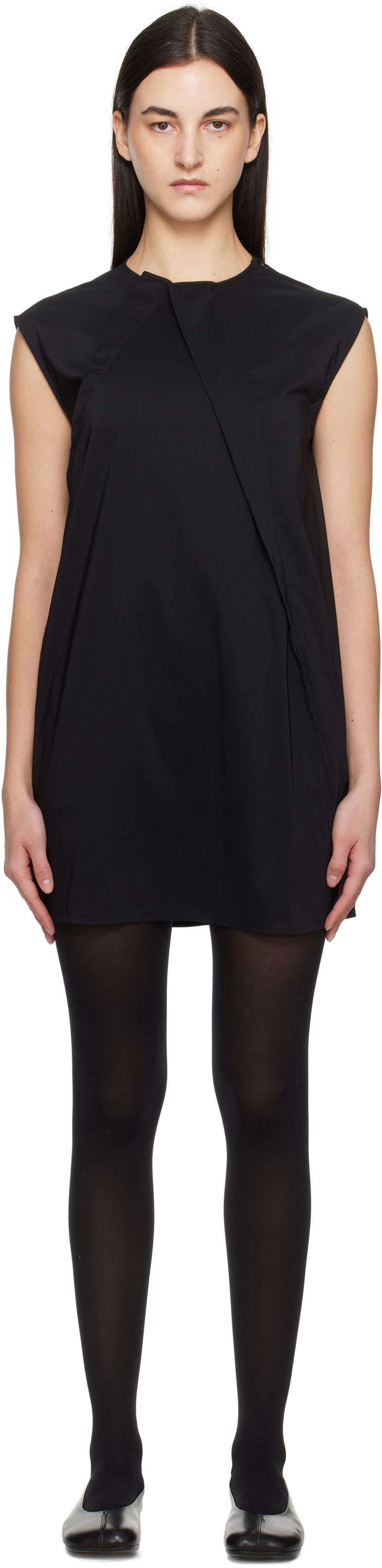 Mekko Maison Margiela MM6 Maison Margiela Shirting Darting Mini Dress Musta | S52DA0066 M35043