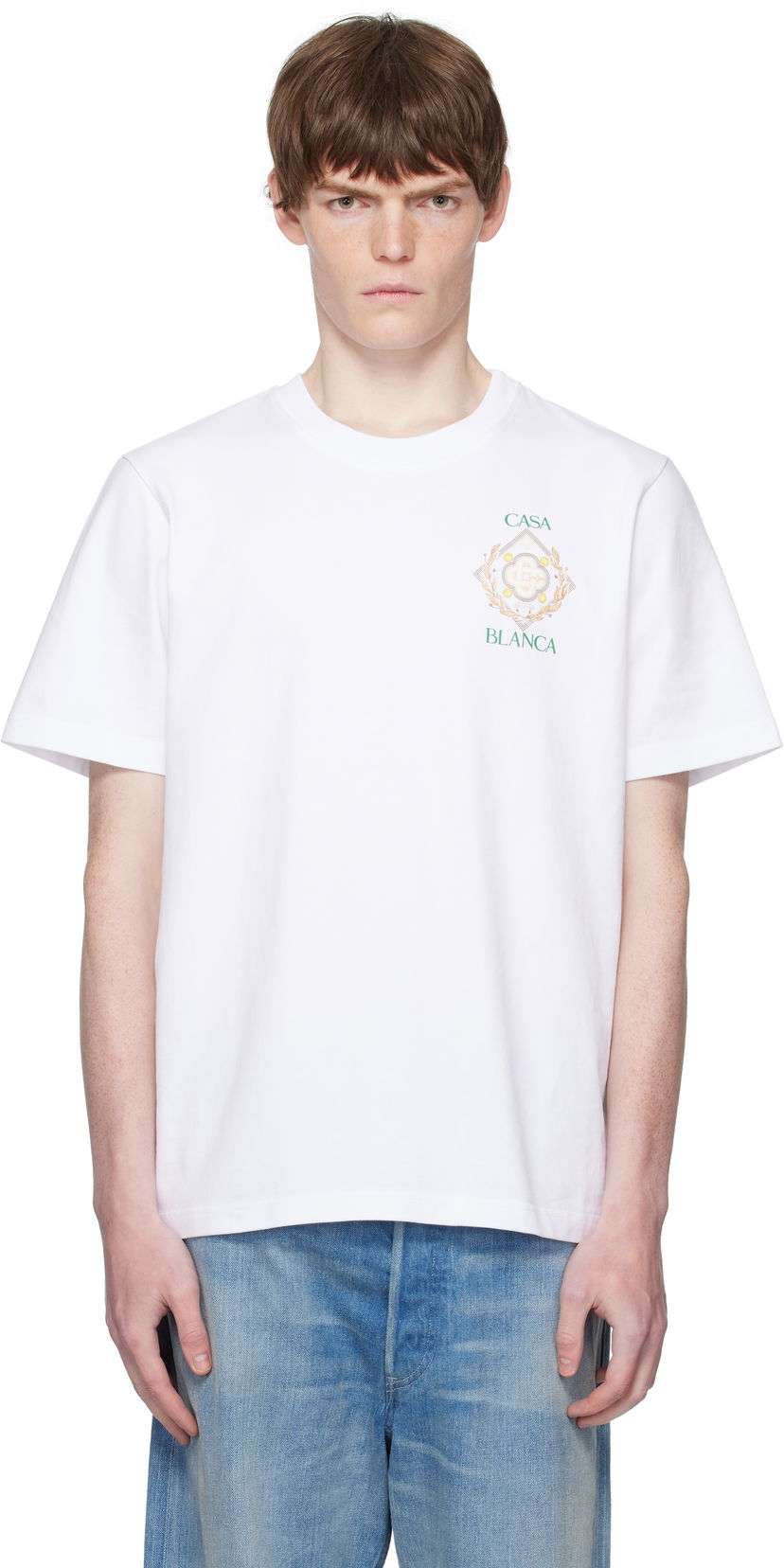 T-paita Casablanca Casablanca Championship Diamond Print T-Shirt Valkoinen | MPF25-JTS-001-11-EX