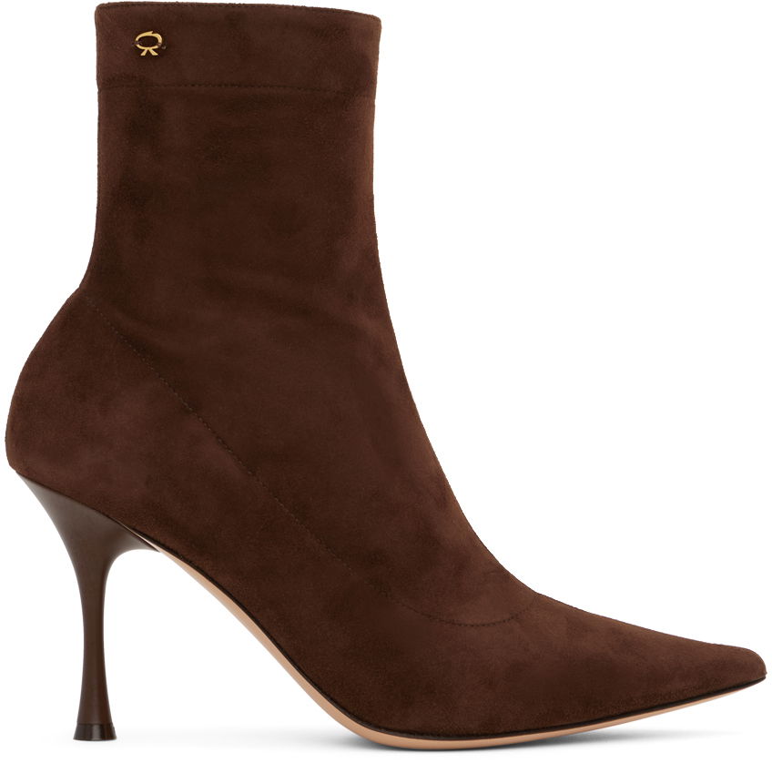 Tennarit ja kengät Gianvito Rossi Suede Pointed Toe Boots Ruskea | G73173.85LAC.CSF, 0