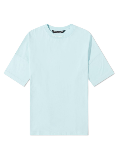 T-paita Palm Angels Oversized Mock Neck Logo Tee Turkoosi | PMAA002C99JER0064001