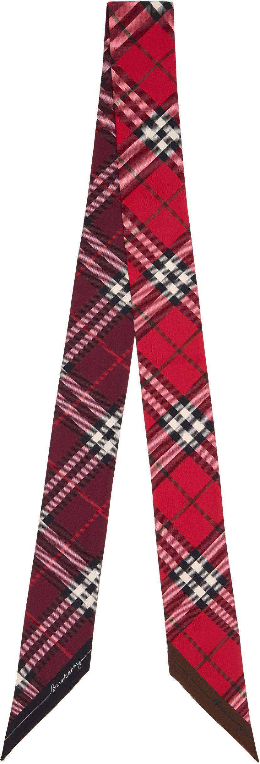 Huivi Burberry Burberry Skinny Contrast Check Silk Scarf Punainen | 8110367