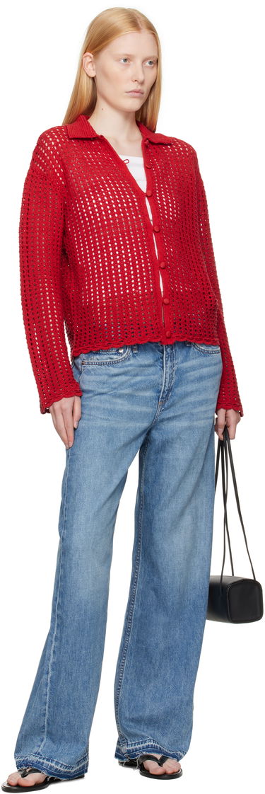 Villapaita rag & bone Rag & Bone Khloe Knit Cardigan Punainen | WAS25P020BR20, 3