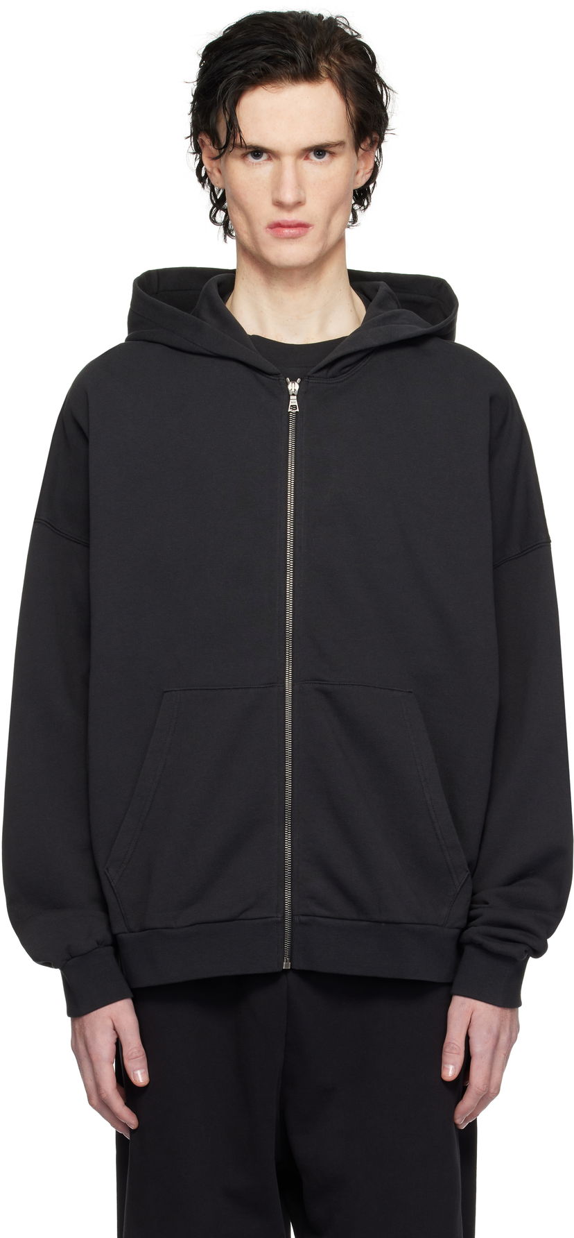 Huppari Palm Angels Logo Zip Hoodie Musta | PMBE016S25FLE0031003