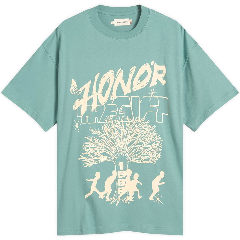 T-paita Honor The Gift Family Tree Graphic Tee Turkoosi | HTG250244-GRN