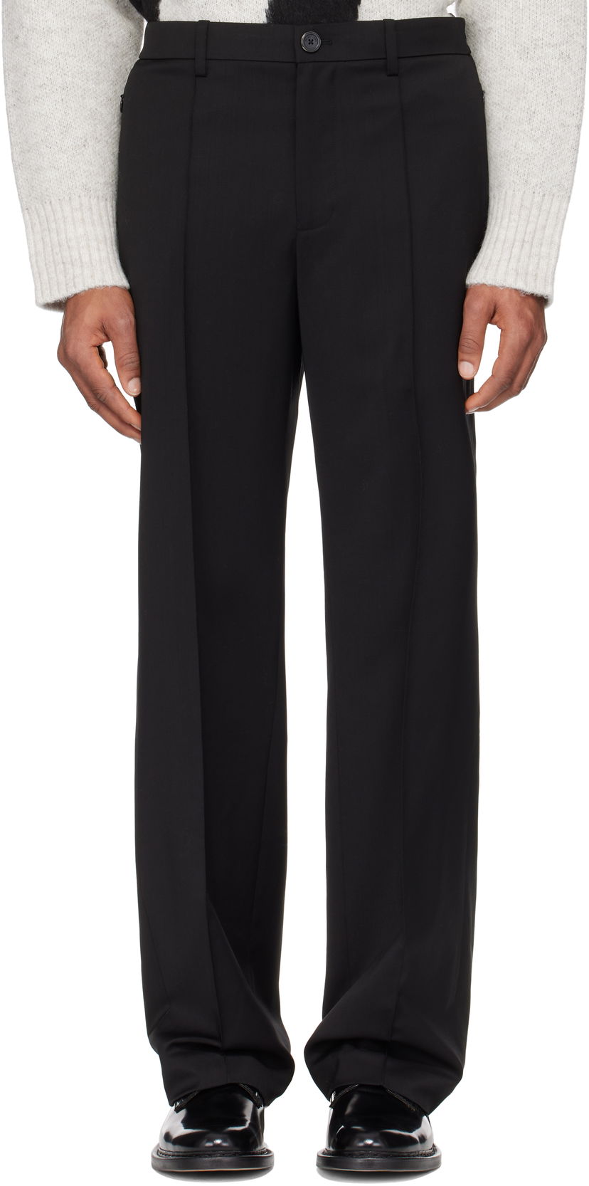 Housut Helmut Lang Helmut Lang Relaxed Wool Trousers Musta | O09HM205