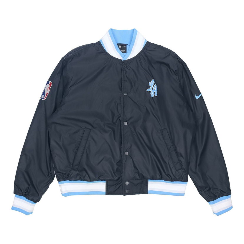 Bomber-takki Nike NBA Los Angeles Lakers Courtside Woven Jacket Tummansininen | CN1441-010