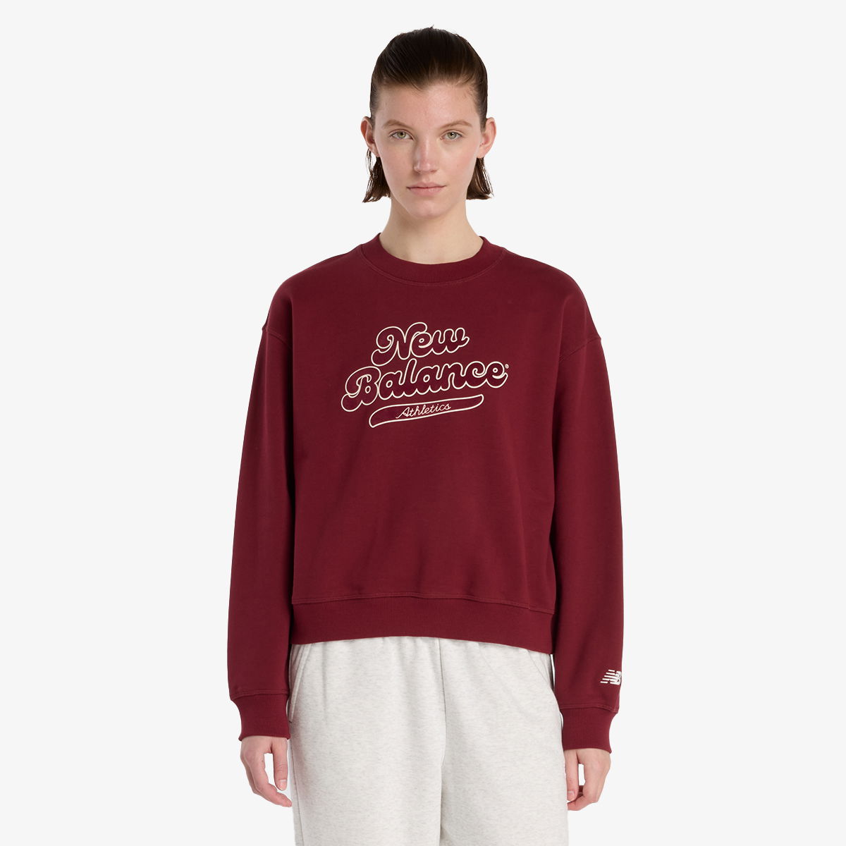 Huppari New Balance Athletics Legacy Crew Sweatshirt Burgundia | WT53901-MHB, 1