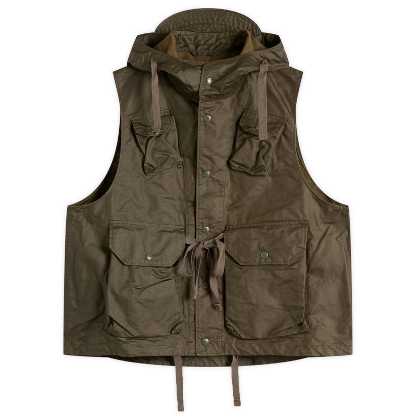 Liivi Engineered Garments Waxed Cotton Field Vest Small Vihreä | 25F1C004-BS007