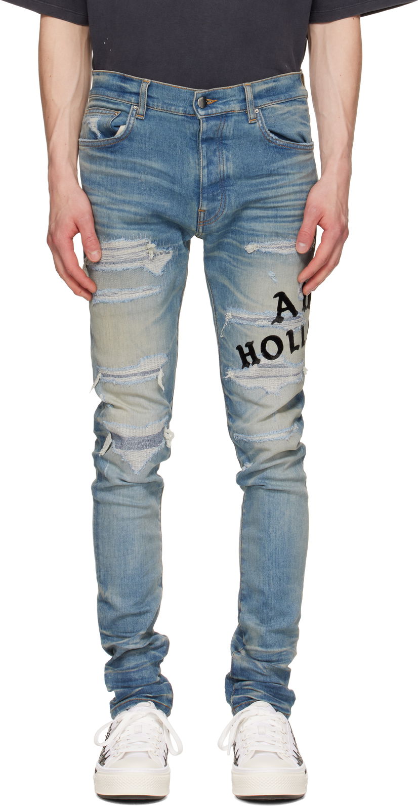 Jeans AMIRI AMIRI 'Hollywood' Repaired Jeans Sininen | AMDNSY1152