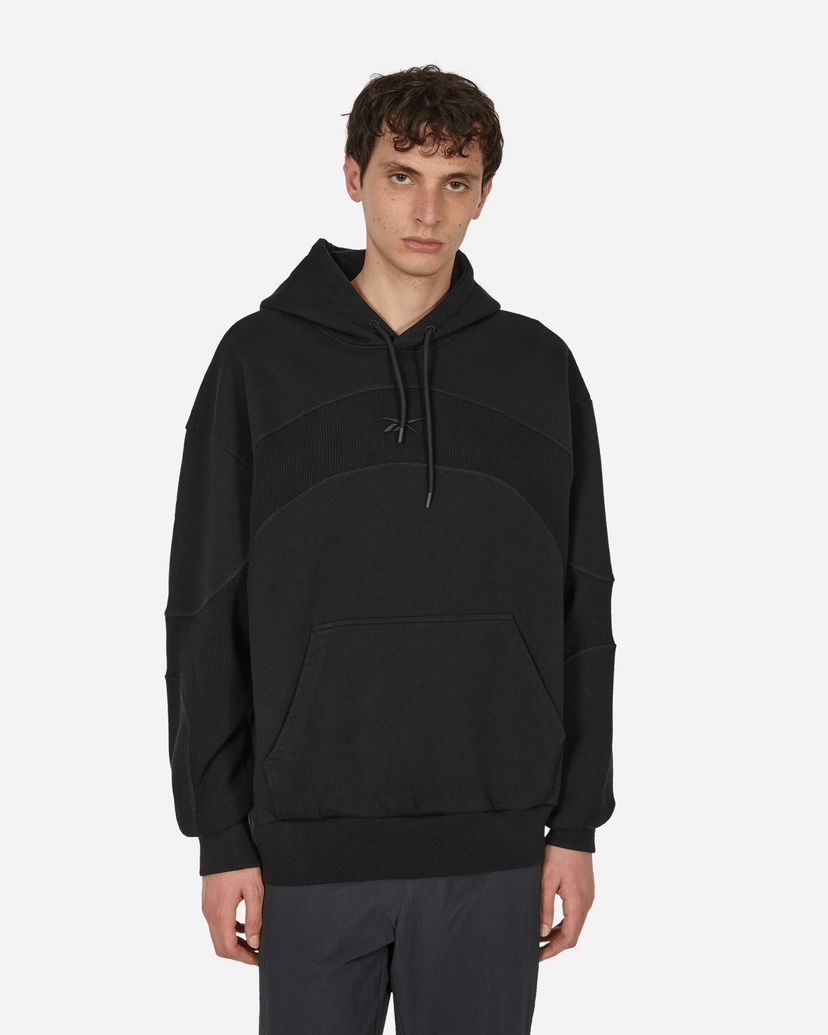Huppari Reebok Waffle Pattern Logo Hoodie Black Musta | RMBB003C99FLE001