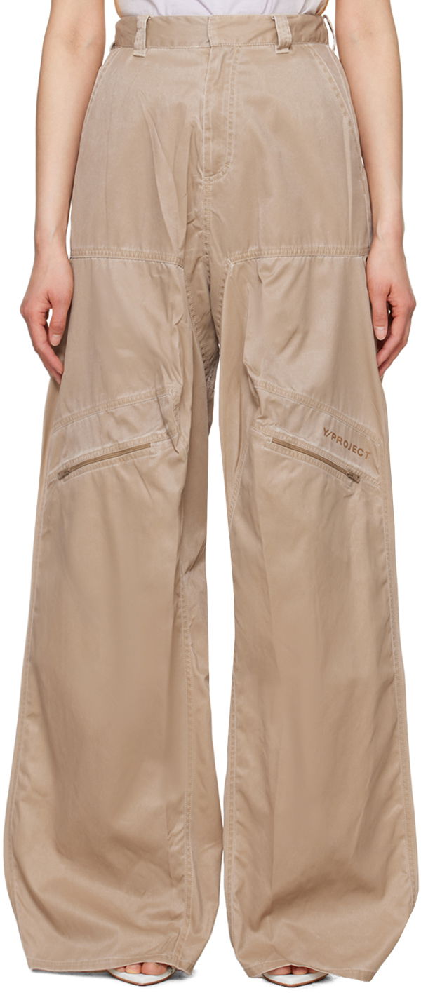 Housut Y/PROJECT Pop-Up Trousers Beige | 203PA003
