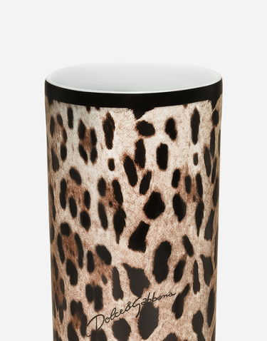 Kodin sisustus Dolce & Gabbana Dolce & Gabbana Leopard Print Cylindrical Porcelain Vase Onesize Monivärinen | TCC196TCAMWUL003, 2