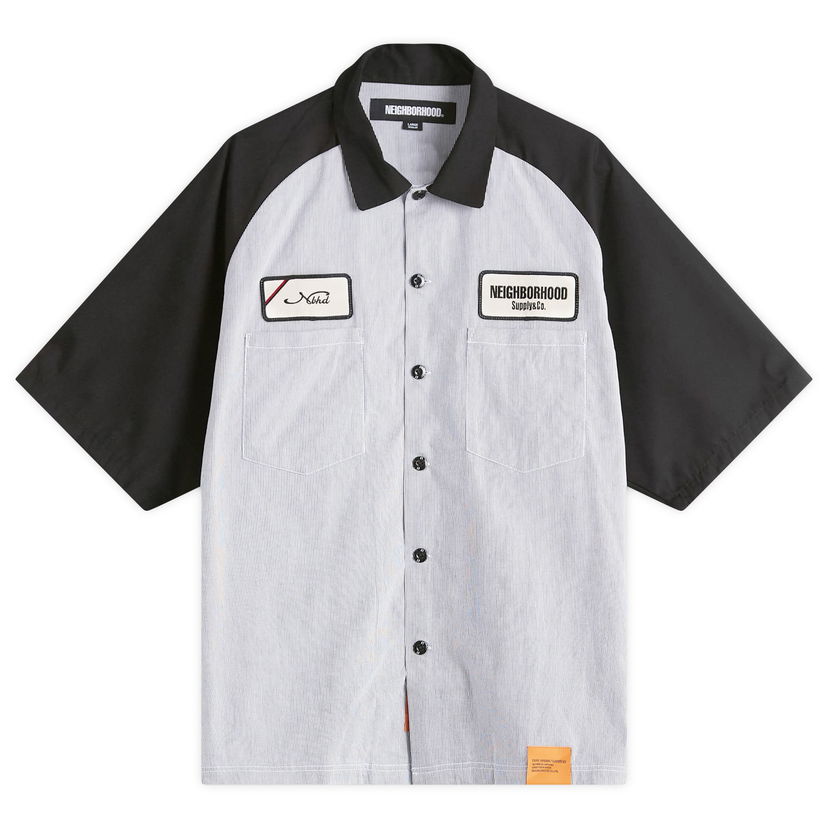 Paita Neighborhood Neighborhood Classic Stripe Short Sleeve Work Shirt, Size Large Valkoinen | 251TSNH-SHM04-BLK