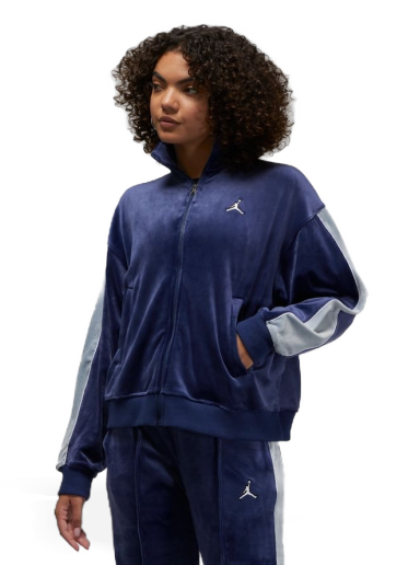 Huppari Jordan Flight Velour Full-Zip Hoodie Tummansininen | DV1396-410
