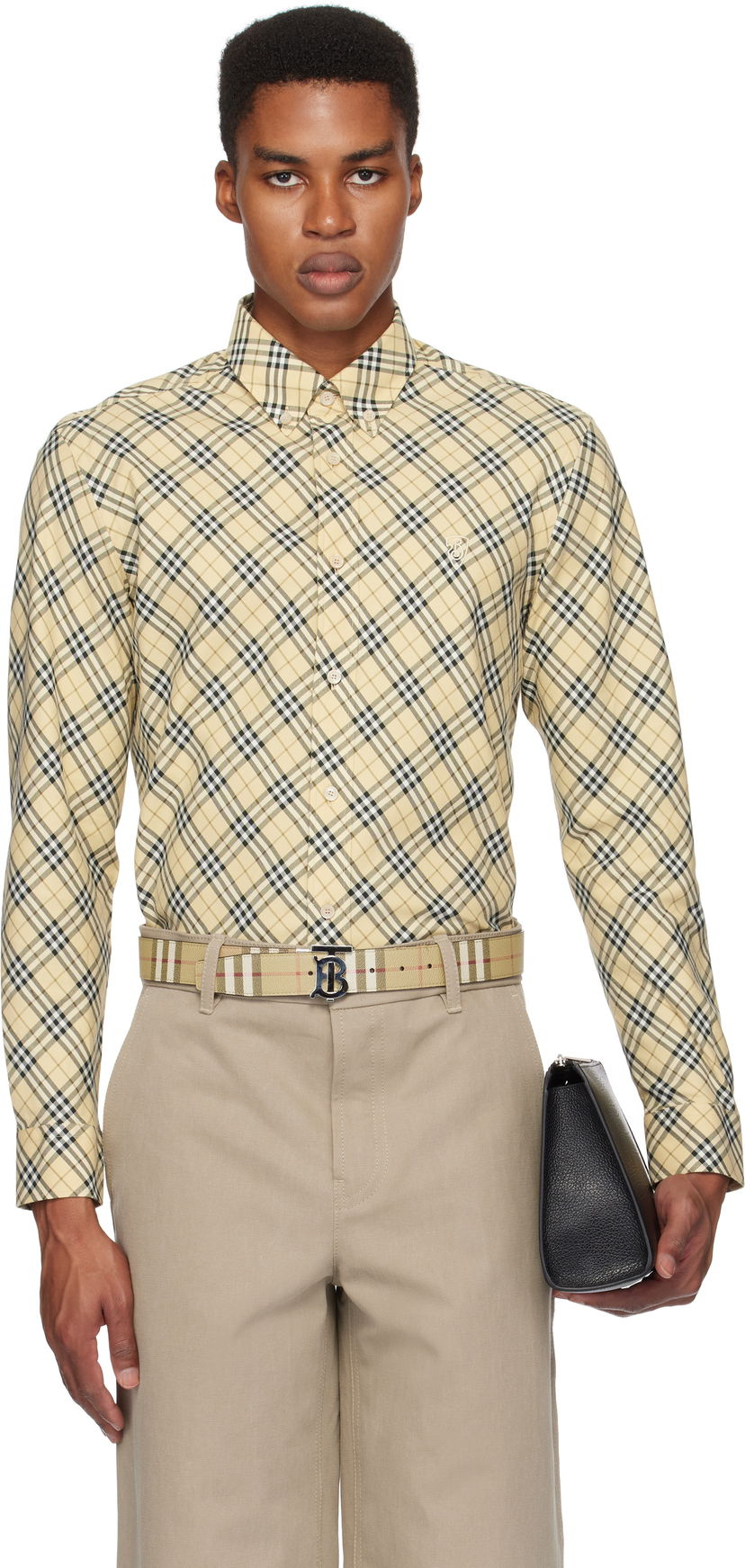 Paita Burberry Check Cotton Shirt Keltainen | 8098843