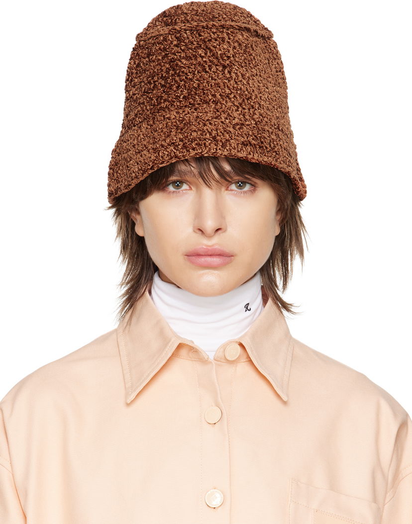 Hattu BY FAR Teddy Bucket Hat Ruskea | 23CRROBBHCHECHEN