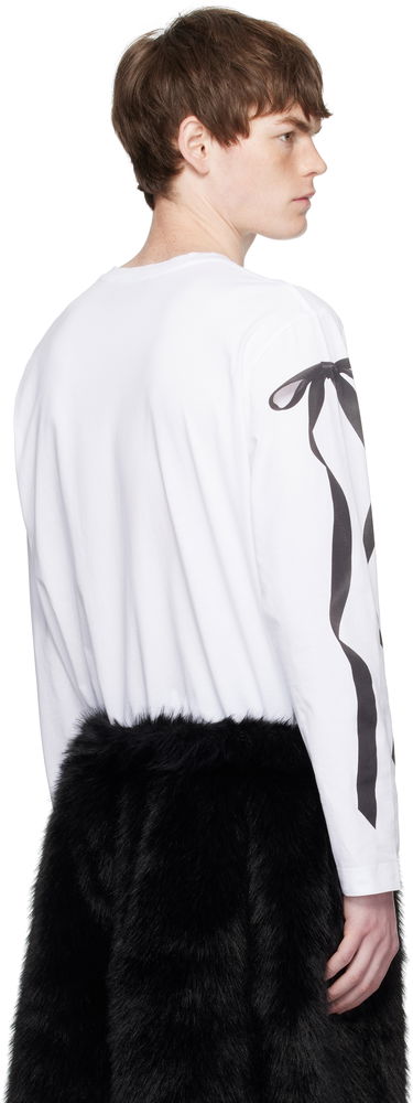 T-paita Simone Rocha Simone Rocha Ribbon Bow Tail Long Sleeve T-Shirt Valkoinen | 5194P54-M 0569, 2