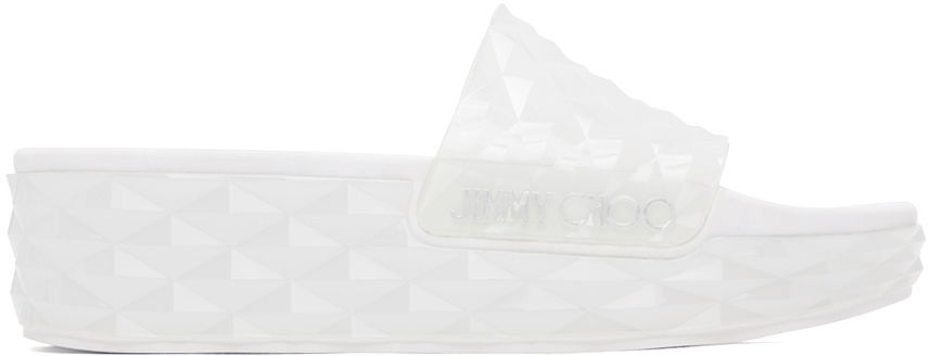 Asusteet Jimmy Choo Jimmy Choo Diamond Slides Valkoinen | DIAMOND SLIDE RUB, 0