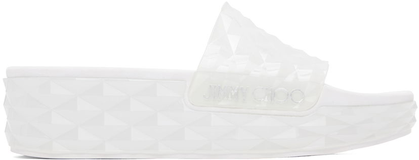 Asusteet Jimmy Choo Jimmy Choo Diamond Slides Valkoinen | DIAMOND SLIDE RUB