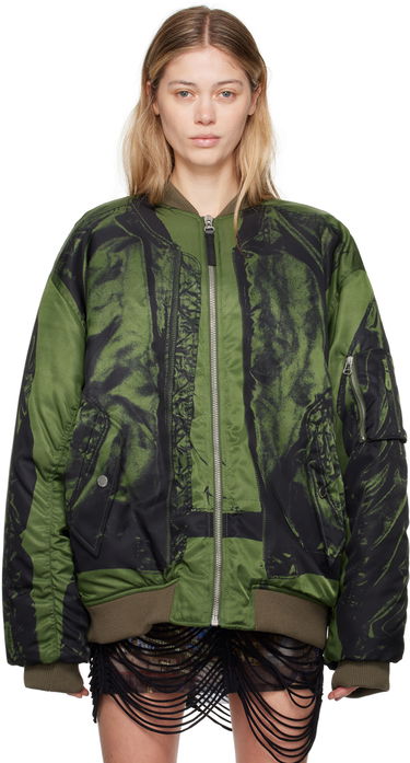 Bomber-takki Jean Paul Gaultier Jean Paul Gaultier Trompe L'œil Print Bomber Jacket Vihreä | 24/30-F-BL046-C538-4100, 0
