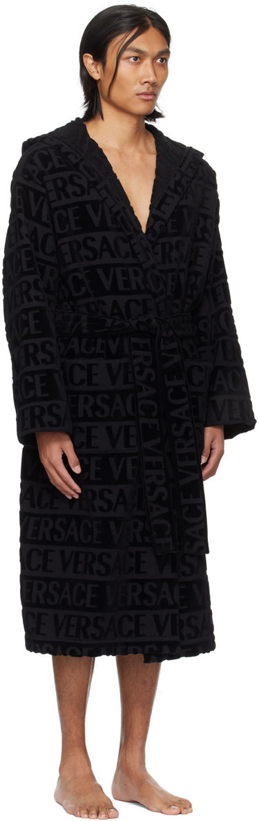 Pyjama Versace Versace 'Versace' Allover Bathrobe Musta | 1010660_1A07545, 4