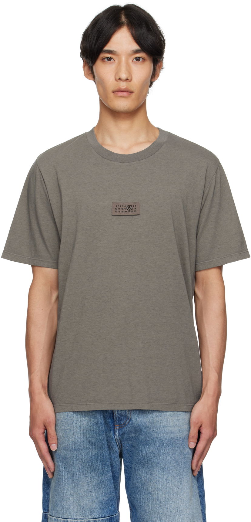 T-paita Maison Margiela MM6 Maison Margiela Logo Patch T-Shirt Harmaa | SH0GC0059 M20048