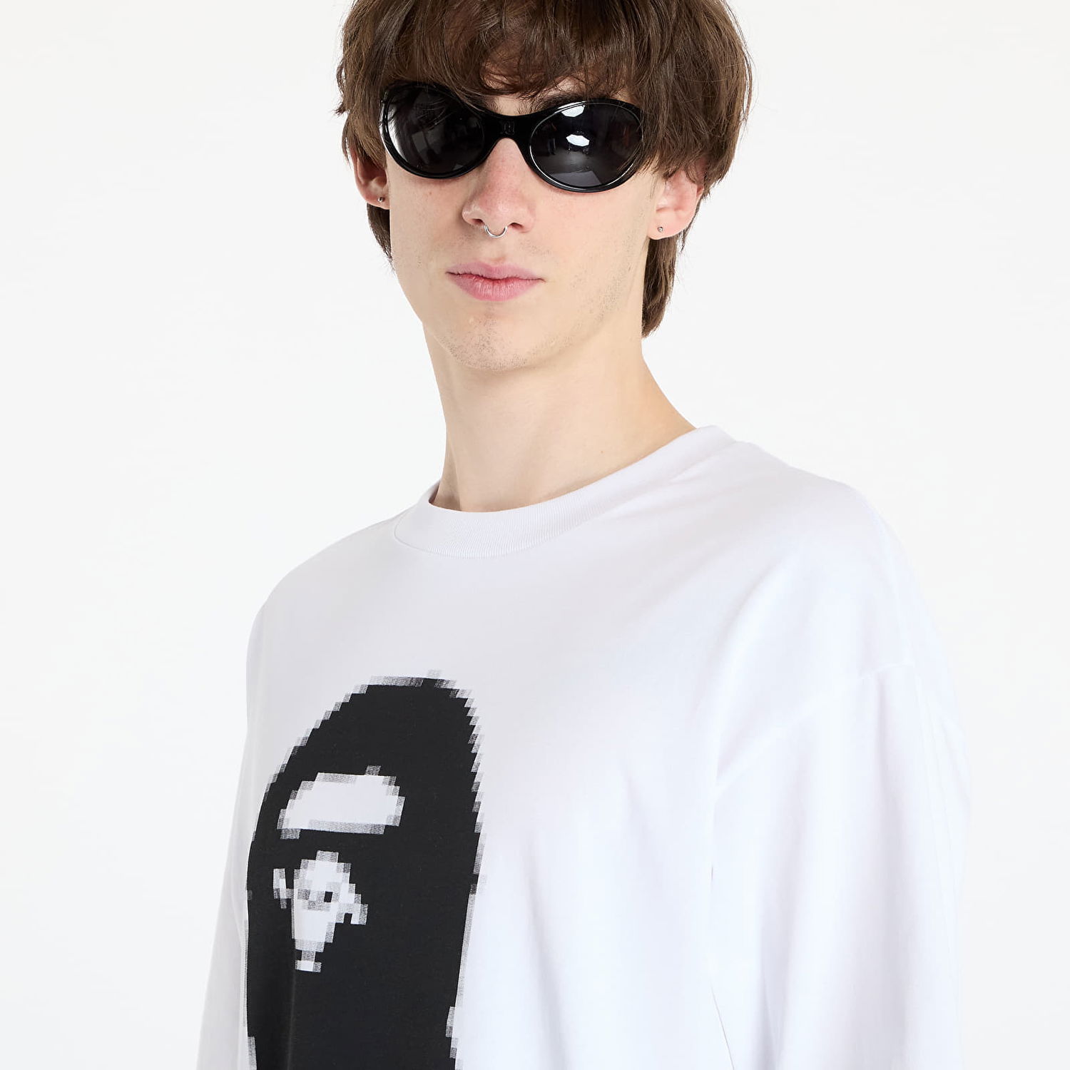 T-paita BAPE Pixel Ape Head Relaxed Fit Tee Valkoinen | 001TEK801348M WHT, 1
