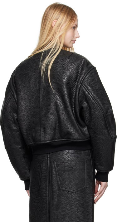 Bomber-takki Alexander Wang Alexander Wang Cropped Leather Bomber Jacket Musta | 1WC1252627, 2