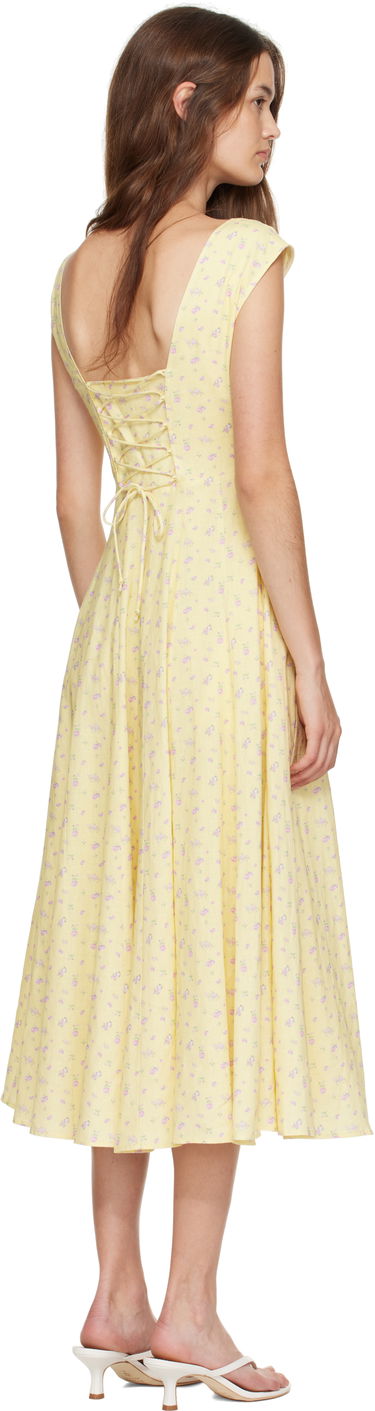 Mekko GUIZIO Guizio Leila Floral Midi Dress Keltainen | P25404W085, 2