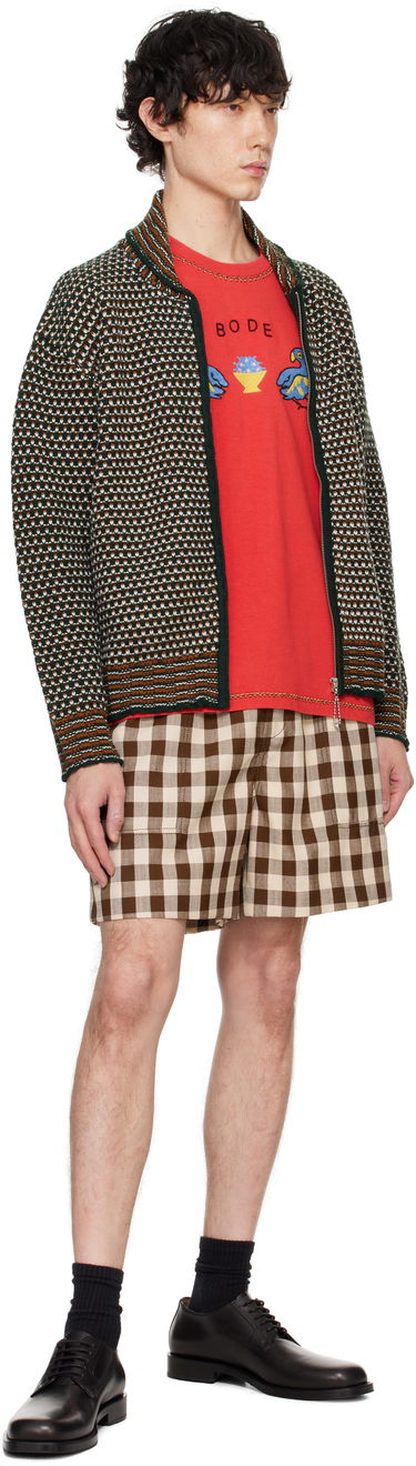 Villapaita Bode Bode Schenectady Zip-Up Knit Sweater Vihreä | MRF24KT018, 3